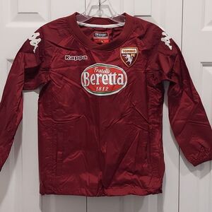 Torino FC Kappa Burgundy Soccer Pullover Windbreaker Sz 8 Years NWT